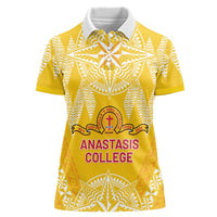 Personalised Anastasis College Women Polo Shirt Tonga Ngatu Pattern - Polynesian Pride