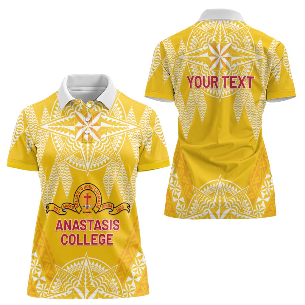 Personalised Anastasis College Women Polo Shirt Tonga Ngatu Pattern - Polynesian Pride