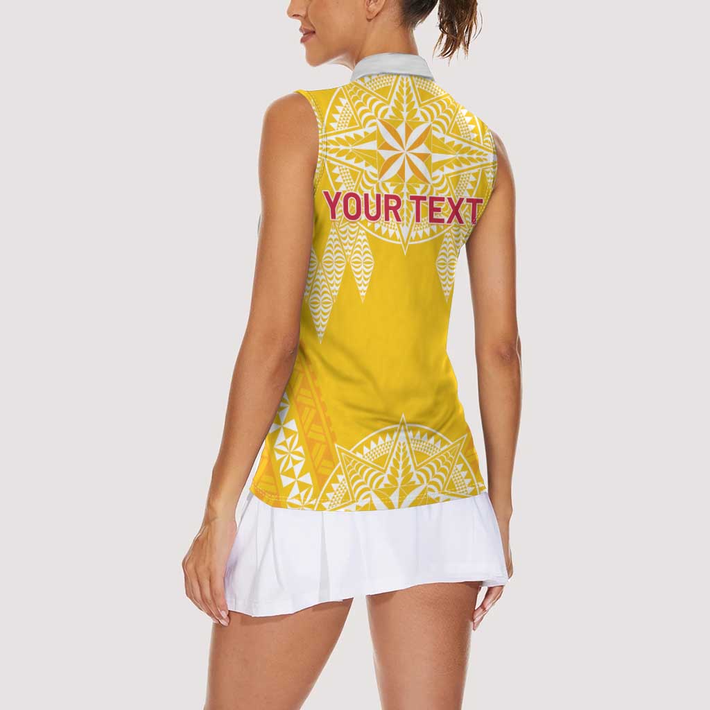 Personalised Anastasis College Women Sleeveless Polo Shirt Tonga Ngatu Pattern LT05 - Polynesian Pride