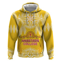 Personalised Anastasis College Zip Hoodie Tonga Ngatu Pattern LT05 Pullover Hoodie Yellow - Polynesian Pride