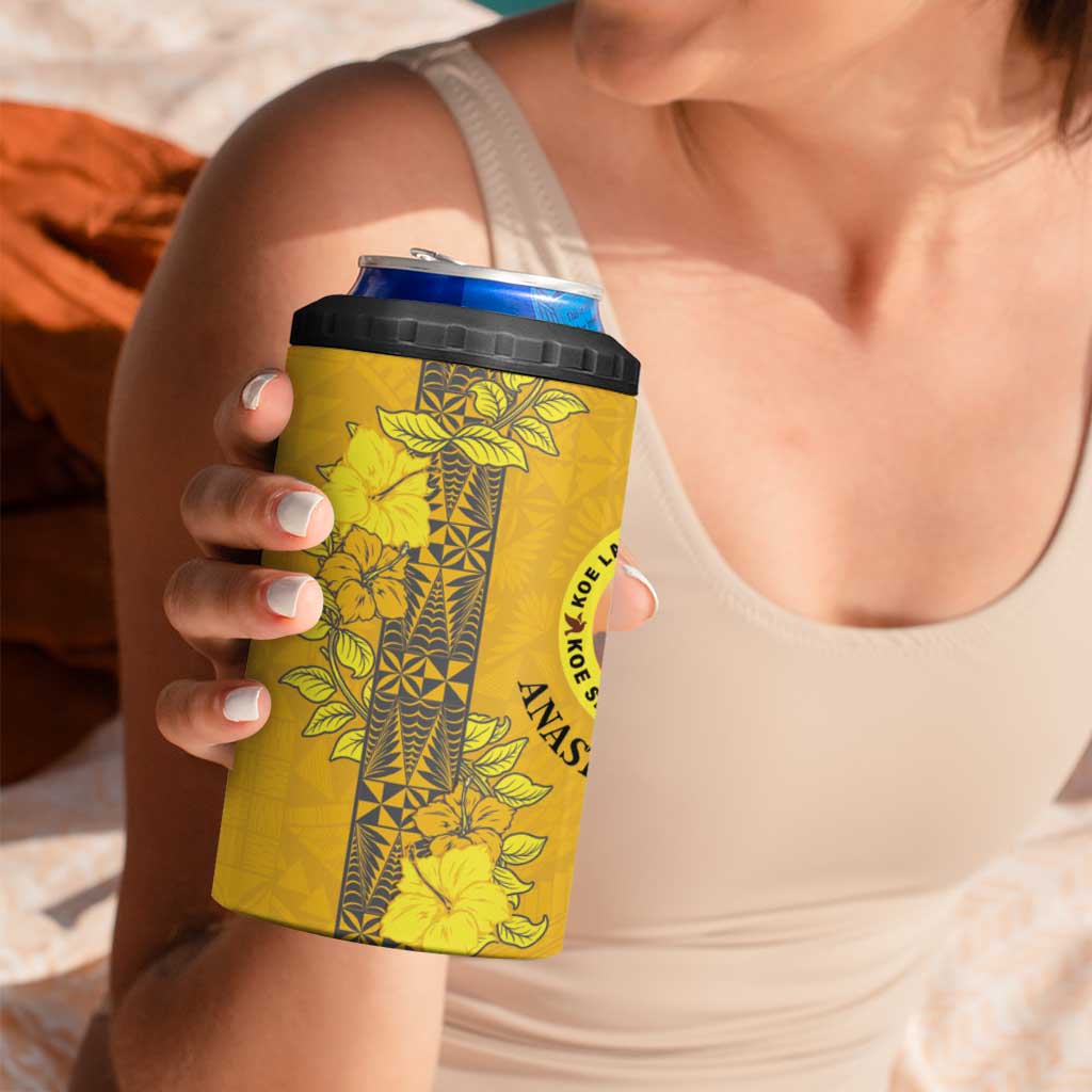 Tonga Anastasis College 4 in 1 Can Cooler Tumbler Tongan Ngatu Kupesi Pattern - Polynesian Pride