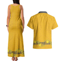 Tonga Anastasis College Couples Matching Tank Maxi Dress and Hawaiian Shirt Tongan Ngatu Kupesi Pattern - Polynesian Pride