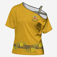 Tonga Anastasis College Cross Shoulder Shirt Tongan Ngatu Kupesi Pattern - Polynesian Pride