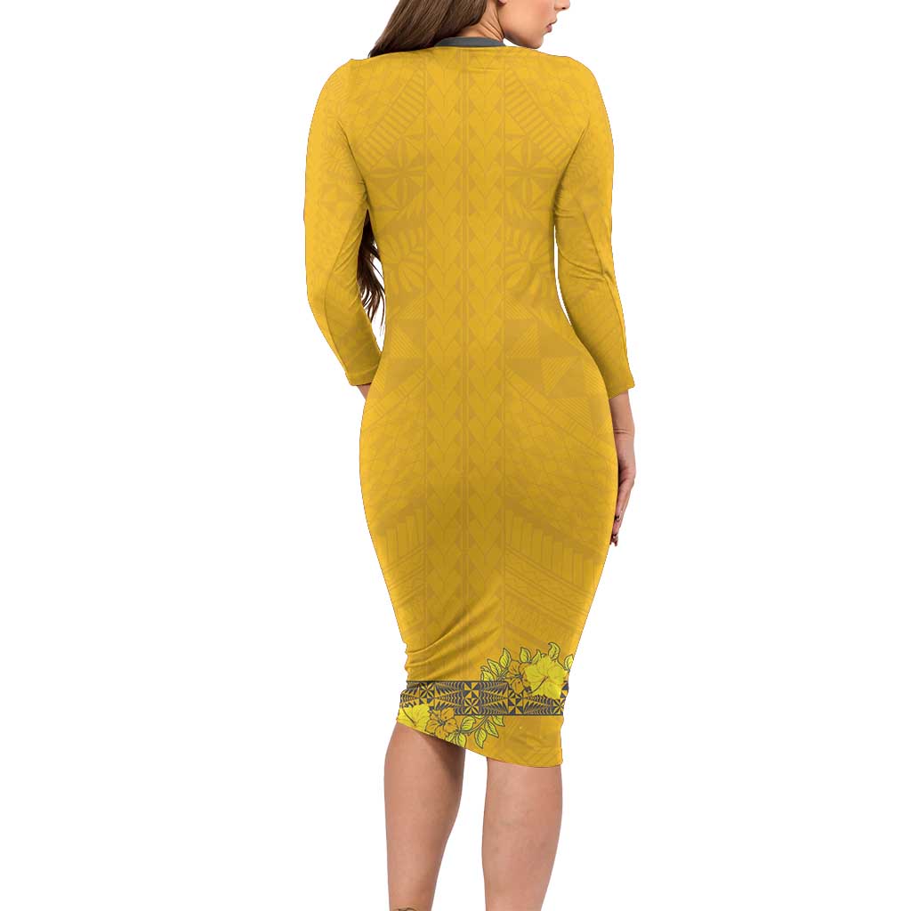 Tonga Anastasis College Family Matching Long Sleeve Bodycon Dress and Hawaiian Shirt Tongan Ngatu Kupesi Pattern - Polynesian Pride