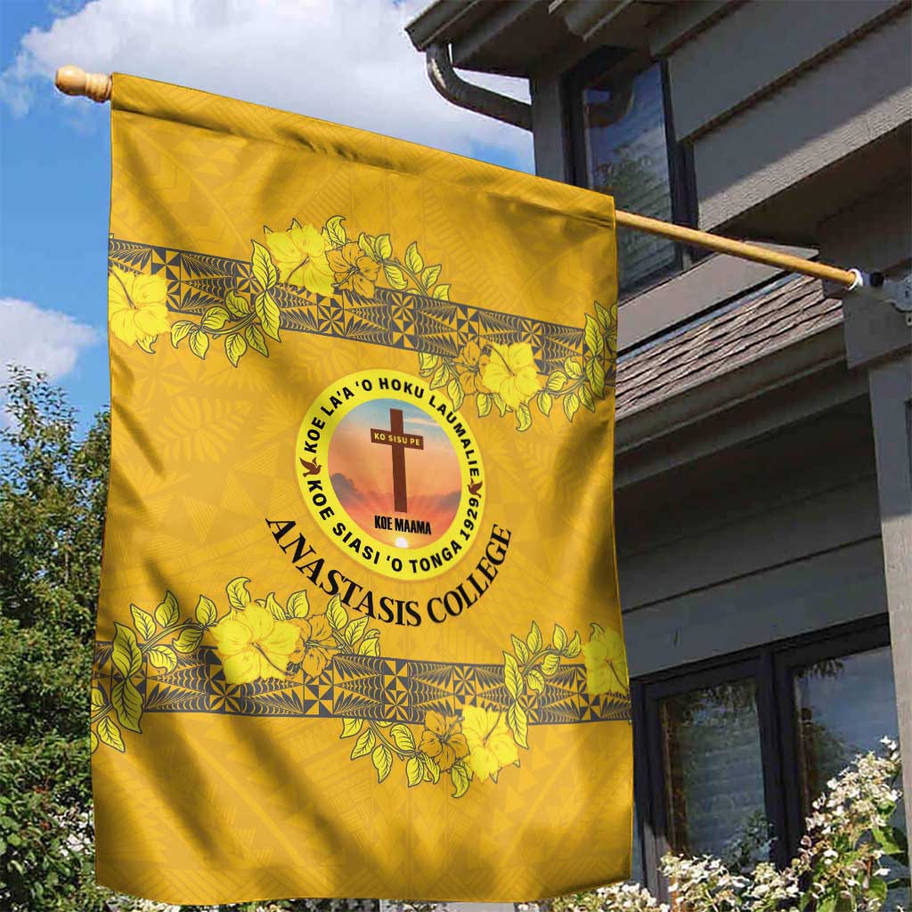 Tonga Anastasis College Garden Flag Tongan Ngatu Kupesi Pattern LT05 - Polynesian Pride