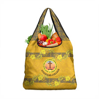 Tonga Anastasis College Grocery Bag Tongan Ngatu Kupesi Pattern LT05 1-pack One Size Yellow - Polynesian Pride