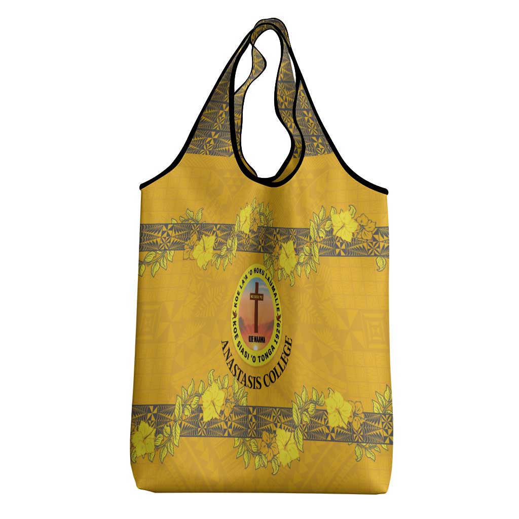 Tonga Anastasis College Grocery Bag Tongan Ngatu Kupesi Pattern LT05 - Polynesian Pride
