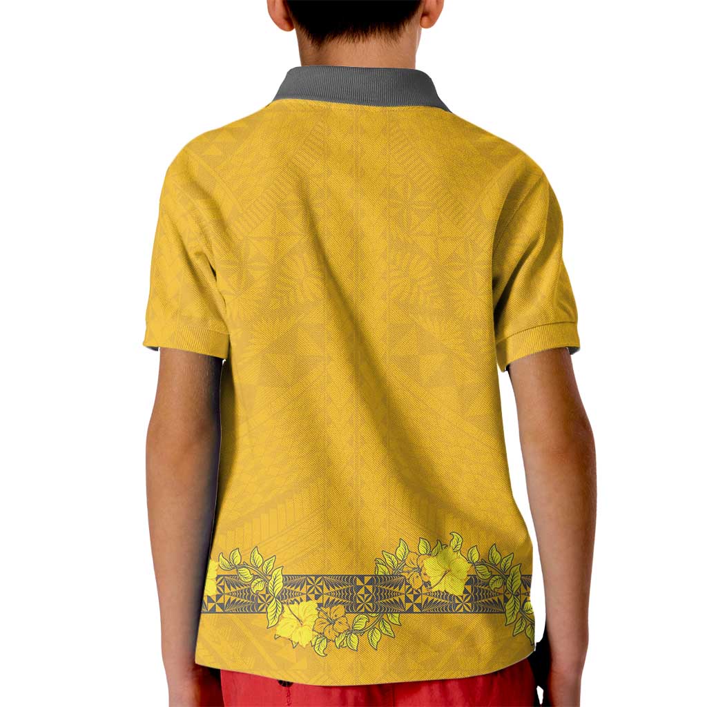Tonga Anastasis College Kid Polo Shirt Tongan Ngatu Kupesi Pattern - Polynesian Pride