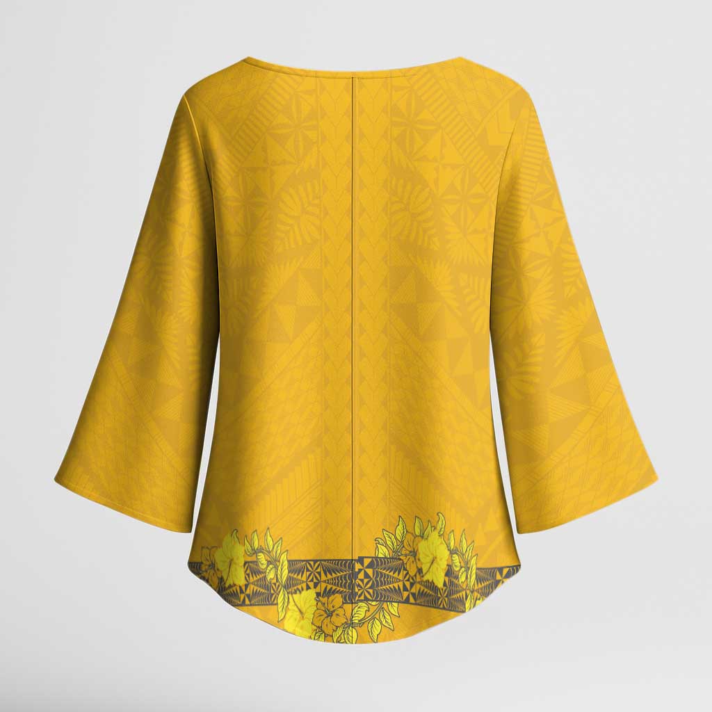 Tonga Anastasis College Kimono Sleeve Blouse Tongan Ngatu Kupesi Pattern LT05 - Polynesian Pride