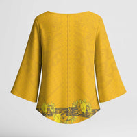 Tonga Anastasis College Kimono Sleeve Blouse Tongan Ngatu Kupesi Pattern LT05 - Polynesian Pride