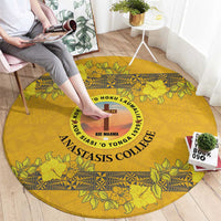 Tonga Anastasis College Round Carpet Tongan Ngatu Kupesi Pattern LT05 - Polynesian Pride