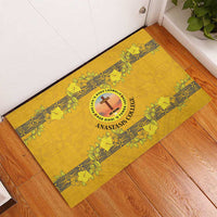 Tonga Anastasis College Rubber Doormat Tongan Ngatu Kupesi Pattern - Polynesian Pride