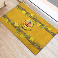 Tonga Anastasis College Rubber Doormat Tongan Ngatu Kupesi Pattern - Polynesian Pride