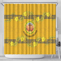Tonga Anastasis College Shower Curtain Tongan Ngatu Kupesi Pattern LT05 - Polynesian Pride