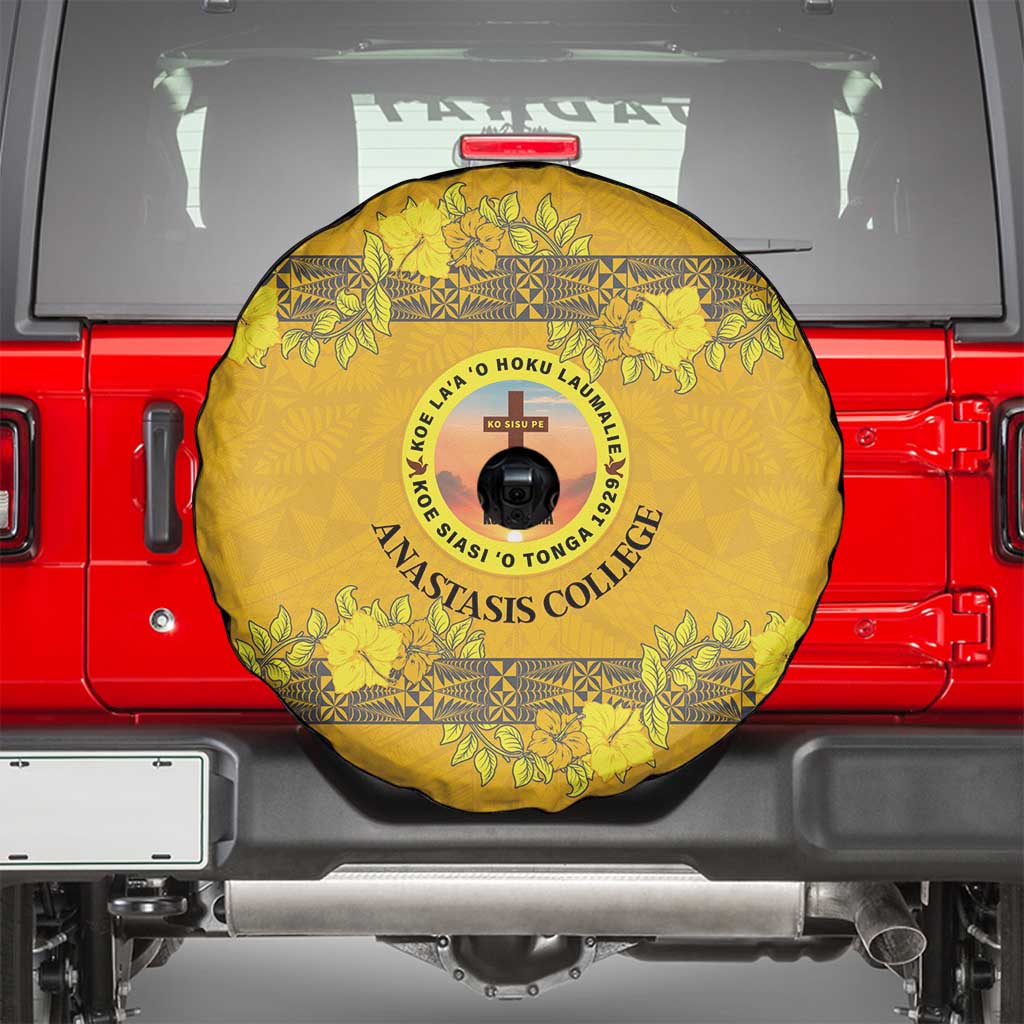 Tonga Anastasis College Spare Tire Cover Tongan Ngatu Kupesi Pattern LT05 - Polynesian Pride