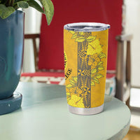 Tonga Anastasis College Tumbler Cup Tongan Ngatu Kupesi Pattern - Polynesian Pride