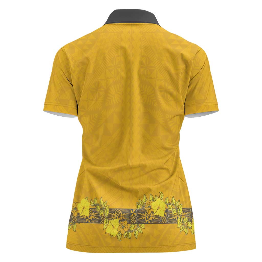 Tonga Anastasis College Women Polo Shirt Tongan Ngatu Kupesi Pattern - Polynesian Pride
