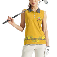 Tonga Anastasis College Women Sleeveless Polo Shirt Tongan Ngatu Kupesi Pattern LT05 - Polynesian Pride