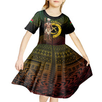 Personalised Vanuatu Custom Chiefs Day Kid Short Sleeve Dress Pig Tusk Simple Style LT05 - Polynesian Pride