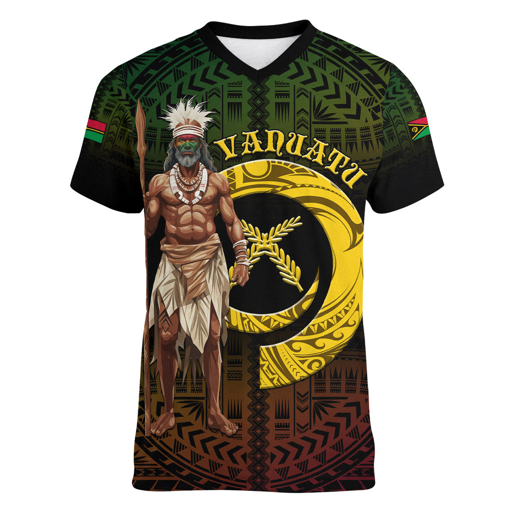 Personalised Vanuatu Custom Chiefs Day Women V Neck T Shirt Pig Tusk Simple Style LT05 Female Black - Polynesian Pride