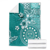 Cook Islands Blanket Teal Hibiscus And Stars