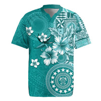 Cook Islands Rugby Jersey Teal Hibiscus And Stars