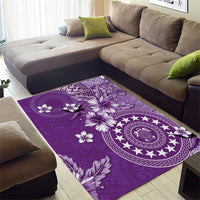 Cook Islands Area Rug Purple Hibiscus And Stars