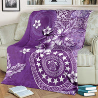 Cook Islands Blanket Purple Hibiscus And Stars