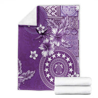 Cook Islands Blanket Purple Hibiscus And Stars