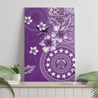 Cook Islands Canvas Wall Art Purple Hibiscus And Stars