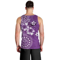 Cook Islands Men Tank Top Purple Hibiscus And Stars
