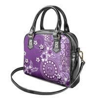 Cook Islands Shoulder Handbag Purple Hibiscus And Stars