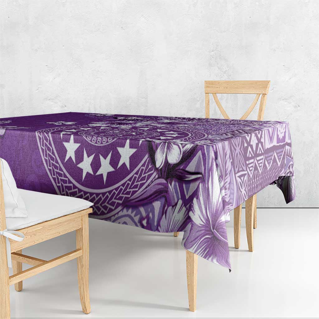 Cook Islands Tablecloth Purple Hibiscus And Stars