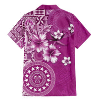 Cook Islands Family Matching Mermaid Dress and Hawaiian Shirt Fandango Hibiscus And Stars