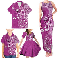 Cook Islands Family Matching Tank Maxi Dress and Hawaiian Shirt Fandango Hibiscus And Stars