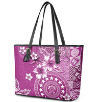 Cook Islands Leather Tote Bag Fandango Hibiscus And Stars