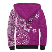 Cook Islands Sherpa Hoodie Fandango Hibiscus And Stars