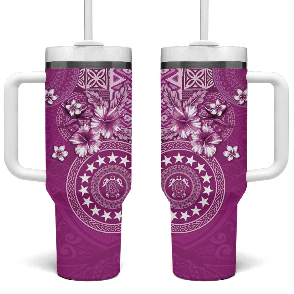Cook Islands Tumbler With Handle Fandango Hibiscus And Stars