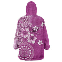 Cook Islands Wearable Blanket Hoodie Fandango Hibiscus And Stars