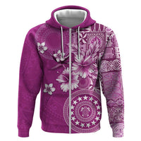 Cook Islands Zip Hoodie Fandango Hibiscus And Stars