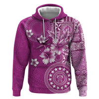 Cook Islands Zip Hoodie Fandango Hibiscus And Stars