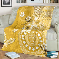 Cook Islands Blanket Yellow Hibiscus And Stars