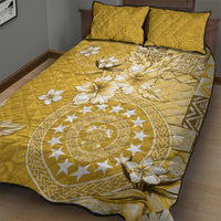 Cook Islands Quilt Bed Set Yellow Hibiscus And Stars