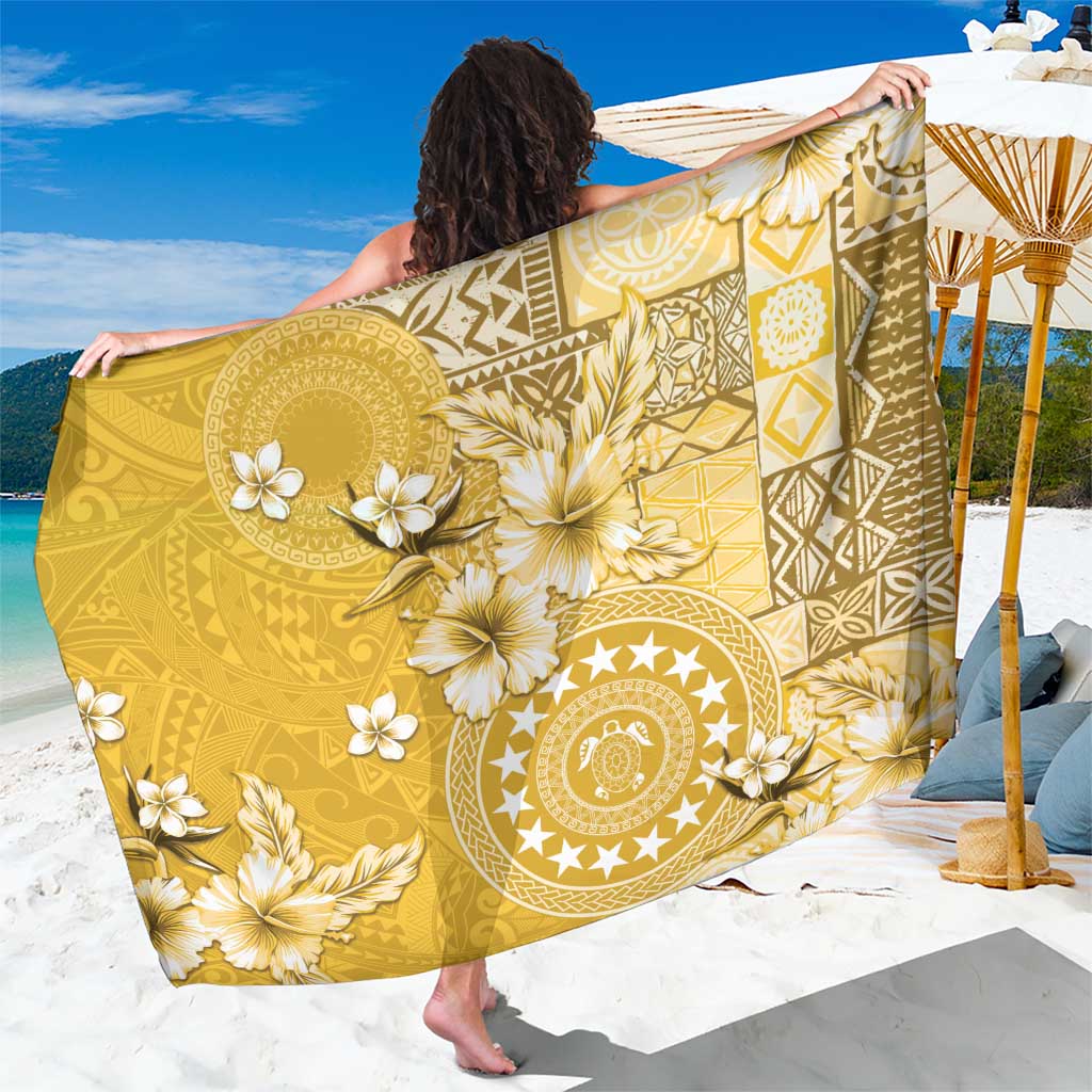 Cook Islands Sarong Yellow Hibiscus And Stars