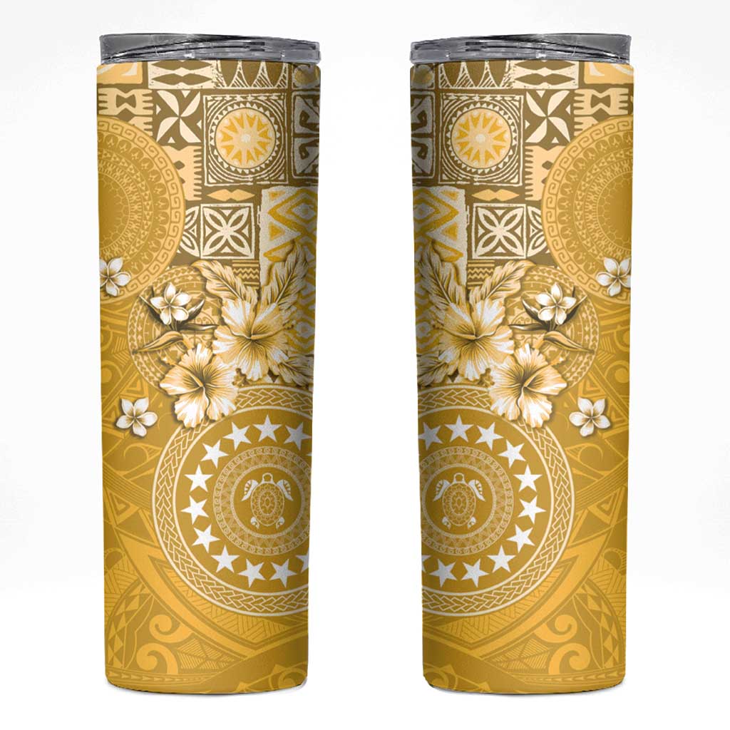 Cook Islands Skinny Tumbler Yellow Hibiscus And Stars
