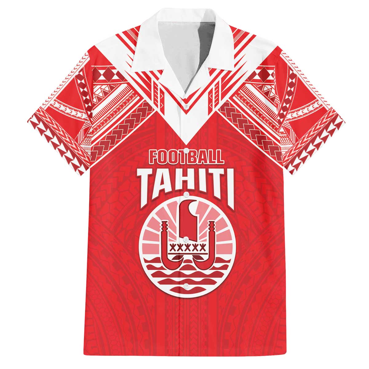 Custom Tahiti Football Family Matching Off The Shoulder Long Sleeve Dress and Hawaiian Shirt Coat Of Arms Polynesian Tribal Pattern
