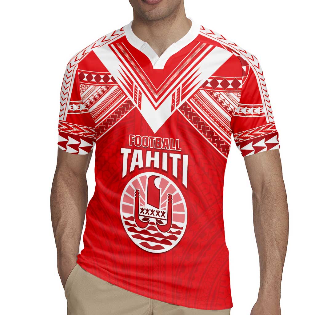 Custom Tahiti Football Rugby Jersey Coat Of Arms Polynesian Tribal Pattern