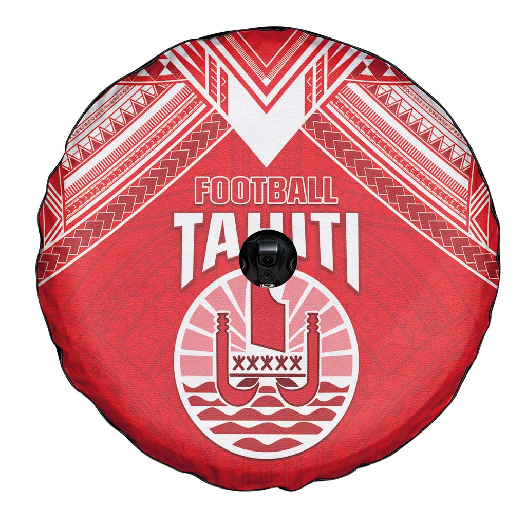 Tahiti Football Spare Tire Cover Coat Of Arms Polynesian Tribal Pattern