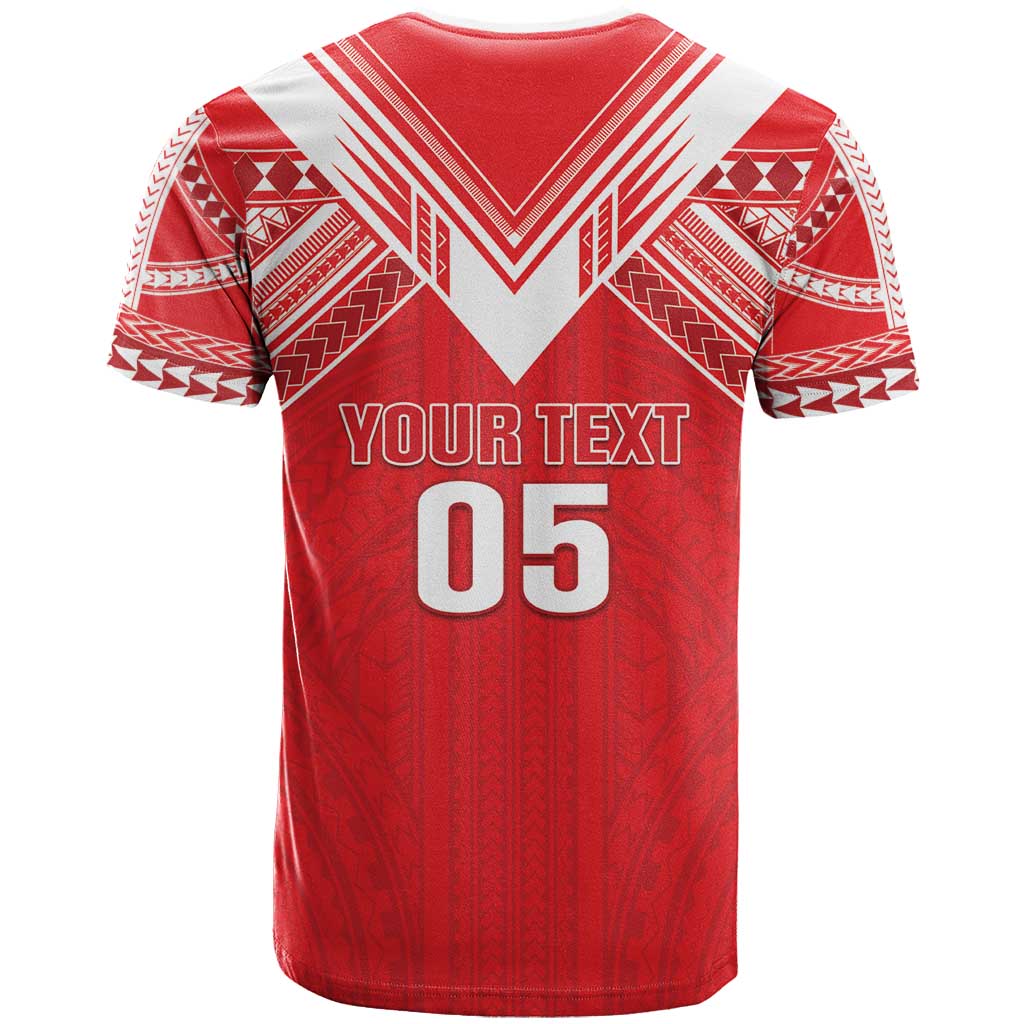 Custom Tahiti Football T Shirt Coat Of Arms Polynesian Tribal Pattern