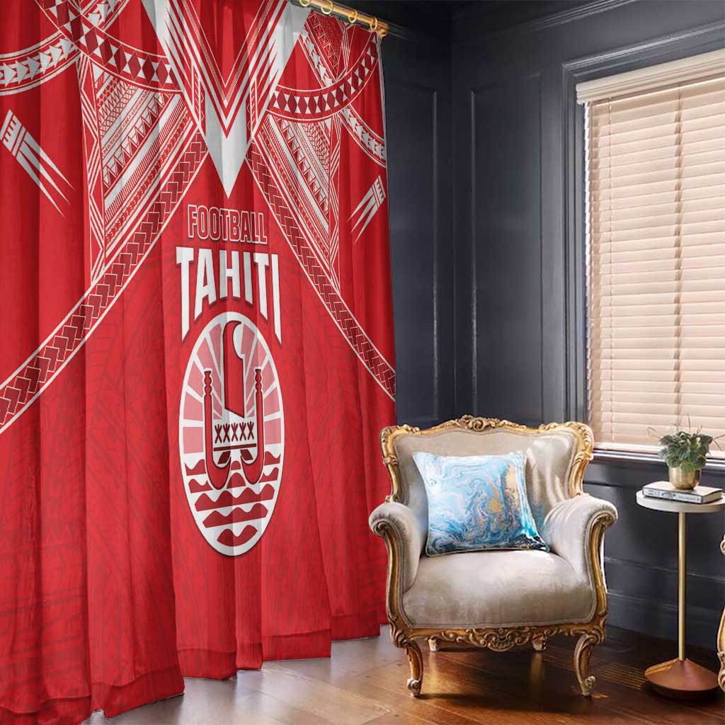 Tahiti Football Window Curtain Coat Of Arms Polynesian Tribal Pattern